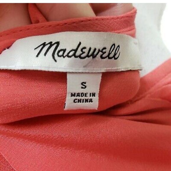 Madewell Bright Ember Silk Wrap Top S - Picture 4 of 7